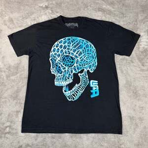 Steadfast Brand Geometric Blue Skull Graphic T-Shirt XL